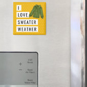 おもしろいアイラブセーターウェザーホワイト水玉模様金ゴールド マグネット