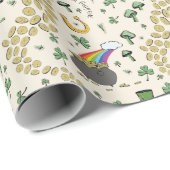 おもしろいアイルランドSt patricks dayレプレシャンロックラック ラッピングペーパー (ロールコーナー)