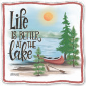 おもしろいアウトドアは湖のインスピリシティでより良い シール (正面)