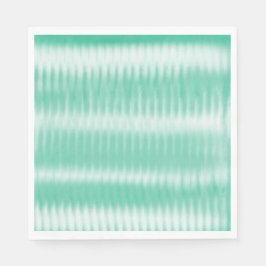 おもしろいアクアグリーンホワイト絞り染めナプキンス スタンダードランチョンナプキン