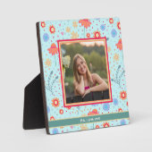 おもしろいアクアフローラ可愛い写真カスタマイズ愛メッセージ フォトプラーク (正面)