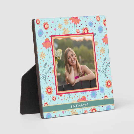 おもしろいアクアフローラ可愛い写真カスタマイズ愛メッセージ フォトプラーク (正面)