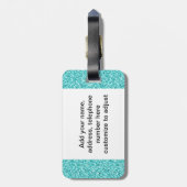 ,おもしろいアクアブルーガーリーグリッター印刷 ラゲッジタグ (裏面縦)