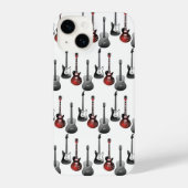 おもしろいアコースティックエレクトリックギター音楽パターンデザイン iPhoneケース (裏面)