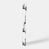 おもしろいアコースティックエレクトリックギター音楽パターンデザイン iPhoneケース (右側面)