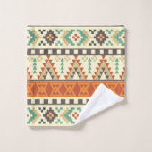 おもしろいアステカ柄ナンバー7タオル バスタオルセット (ウォッシュタオル)