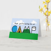 おもしろいアットキャンプ写真手紙グリーティングカード カード (黄色い花)