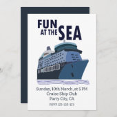 おもしろいアットザシークルーズ船パーティー 招待状 (正面/裏面)