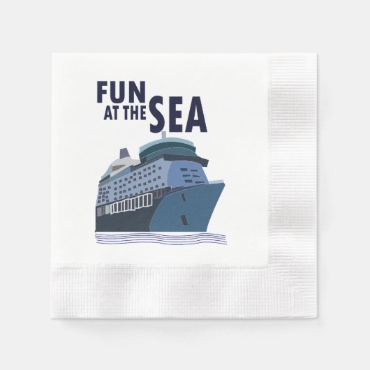 おもしろいアットザシークルーズ船パーティー 縁ありカクテルナプキン (正面)