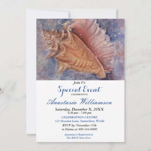 おもしろいアットザビーチパーティーイベント招待状 招待状 (正面)