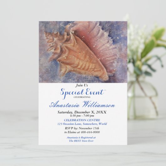 おもしろいアットザビーチパーティーイベント招待状 招待状 (スタンド正面)