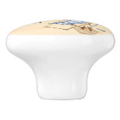 おもしろいアットザビーチブルーアクアウォーターカラーシーン セラミックノブ (側面)