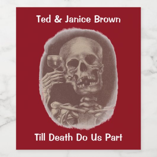 おもしろいアニバーサリーワインラベル死ぬまで私たちは一部を行う ワインラベル (シングルラベル)