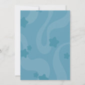 おもしろいアニマルブルー写真付き1歳の誕生日招待状 招待状 (裏面)