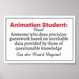 おもしろいアニメーションの学生定義 ポスター