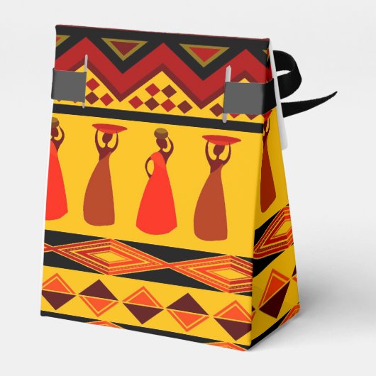 おもしろいアフリカ部族パターンのパーティーの好意ボックス フェイバーボックス (裏面サイド)