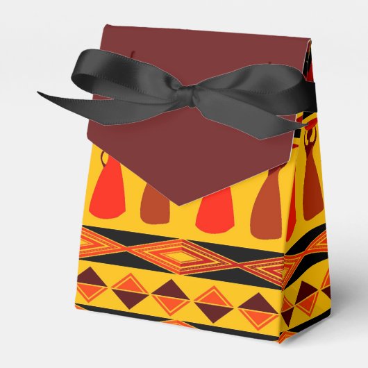 おもしろいアフリカ部族パターンのパーティーの好意ボックス フェイバーボックス (正面サイド)