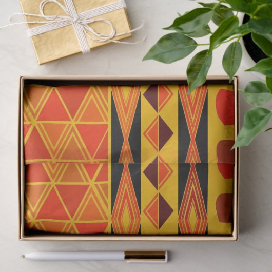 おもしろいアフリカ部族模様パーティーティッシュペーパー 薄葉紙 (ギフト)