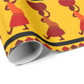おもしろいアフリカ部族模様パーティー包装紙 ラッピングペーパー (ロールコーナー)