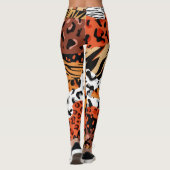 おもしろいアフリカ野生動物プリント レギンス (裏面)