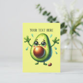 おもしろいアボカド追加文字 ポストカード (スタンド正面)