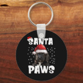 おもしろいアポのクリスマスライトツリー犬の恋人クリスマス キーホルダー (正面)