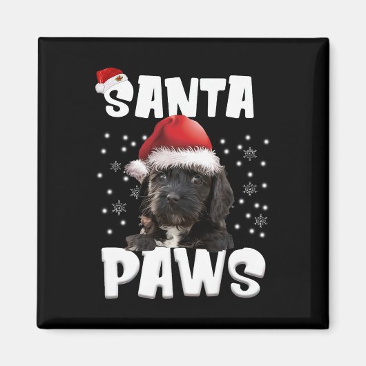 おもしろいアポのクリスマスライトツリー犬の恋人クリスマス マグネット (正面)