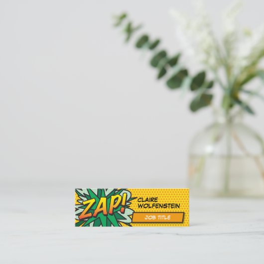 おもしろいアポップ・アートのート漫画ブックZAP スキニー名刺 (スタンド正面)