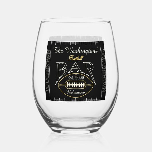 おもしろいアメリカンフットボールバー飲み物用品カクテル ステムなしワイングラス (正面)