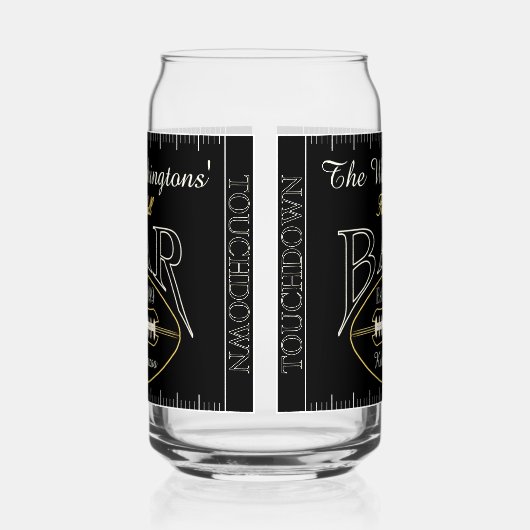 おもしろいアメリカンフットボールバー飲み物用品 ガラス缶 (右)