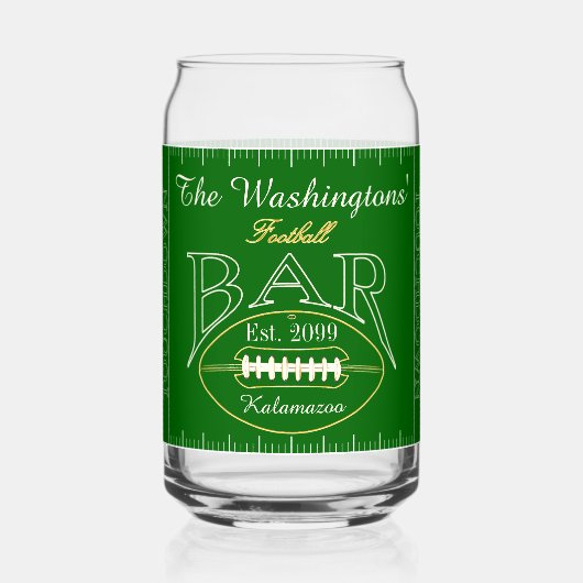 おもしろいアメリカンフットボールバー飲み物用品 ガラス缶 (正面)