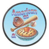 おもしろいアメリカンAs Baseball & Apple Pie アイスホッケーパック (正面)
