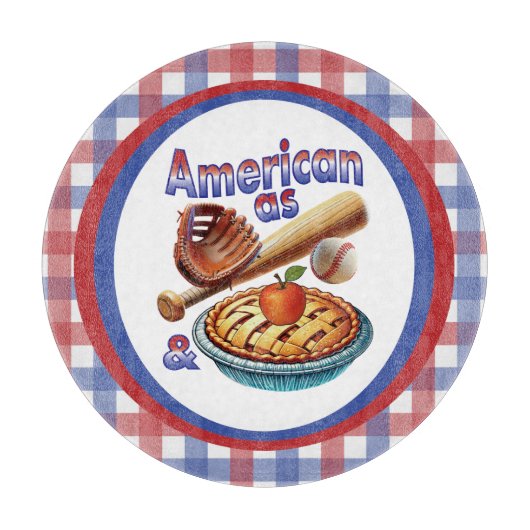 おもしろいアメリカンAs Baseball & Apple Pie カッティングボード (正面)
