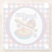 おもしろいアメリカンAs Baseball & Apple Pie ガラスコースター (裏面)