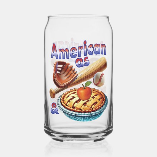 おもしろいアメリカンAs Baseball & Apple Pie ガラス缶 (正面)