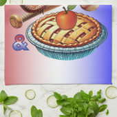 おもしろいアメリカンAs Baseball & Apple Pie キッチンタオル (折り畳み)
