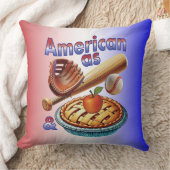 おもしろいアメリカンAs Baseball & Apple Pie クッション (ブランケット)