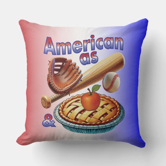 おもしろいアメリカンAs Baseball & Apple Pie クッション (正面)
