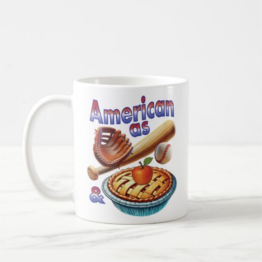 おもしろいアメリカンAs Baseball & Apple Pie コーヒーマグカップ (左)