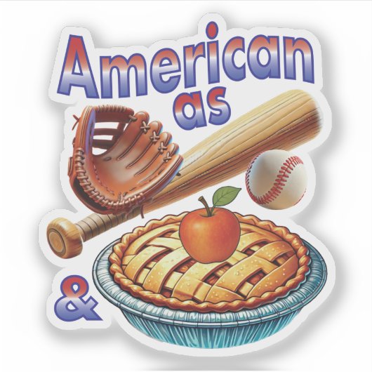 おもしろいアメリカンAs Baseball & Apple Pie シール (正面)