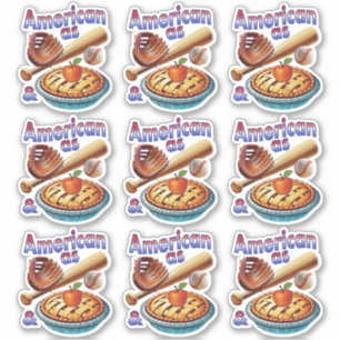おもしろいアメリカンAs Baseball & Apple Pie シール