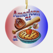おもしろいアメリカンAs Baseball & Apple Pie セラミックオーナメント (正面)