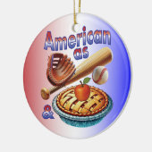 おもしろいアメリカンAs Baseball & Apple Pie セラミックオーナメント (左)