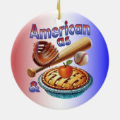 おもしろいアメリカンAs Baseball & Apple Pie セラミックオーナメント (裏面)