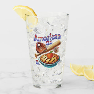 おもしろいアメリカンAs Baseball & Apple Pie タンブラーグラス