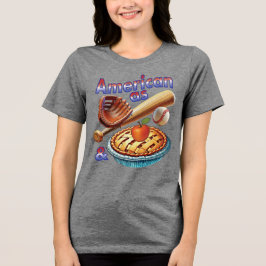 おもしろいアメリカンAs Baseball & Apple Pie トライブレンドＴシャツ