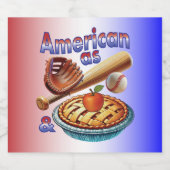 おもしろいアメリカンAs Baseball & Apple Pie ビールラベル (シングルラベル)