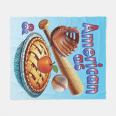 おもしろいアメリカンAs Baseball & Apple Pie フリースブランケット (正面(横))