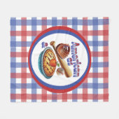 おもしろいアメリカンAs Baseball & Apple Pie フリースブランケット (正面(横))