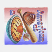 おもしろいアメリカンAs Baseball & Apple Pie フリースブランケット (正面(横))